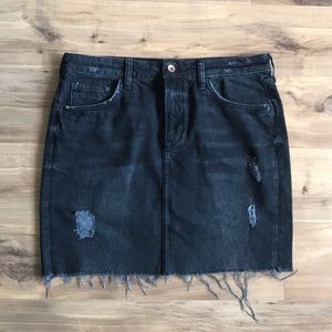 H&M Distressed Denim Skirt
